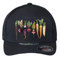 Retro Let's Root For Each Other Cute Veggie Funny Vegan Flexfit Unipanel Trucker Cap