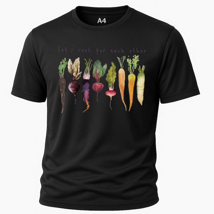 Retro Let's Root For Each Other Cute Veggie Funny Vegan Performance Shirt