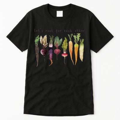 Retro Let's Root For Each Other Cute Veggie Funny Vegan Tall T-Shirt