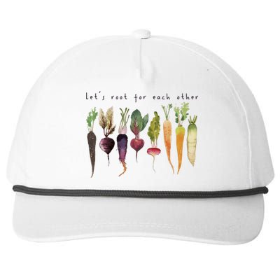 Retro Let's Root For Each Other Cute Veggie Funny Vegan Snapback Five-Panel Rope Hat