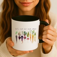 Retro Let's Root For Each Other Cute Veggie Funny Vegan Mug