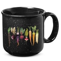 Retro Let's Root For Each Other Cute Veggie Funny Vegan 15oz Campfire Ceramic Mug
