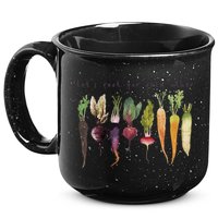 Retro Let's Root For Each Other Cute Veggie Funny Vegan 15oz Campfire Ceramic Mug