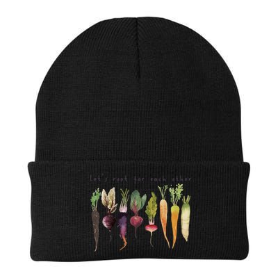 Retro Let's Root For Each Other Cute Veggie Funny Vegan Beanie