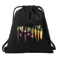 Retro Let's Root For Each Other Cute Veggie Funny Vegan Drawstring Bag