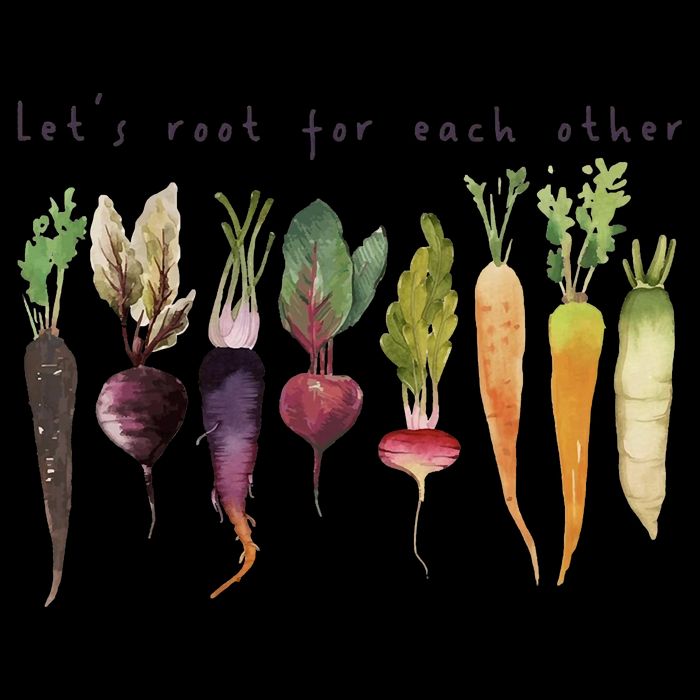 Retro Let's Root For Each Other Cute Veggie Funny Vegan Drawstring Bag