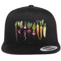 Retro Let's Root For Each Other Cute Veggie Funny Vegan Flatbill Hat