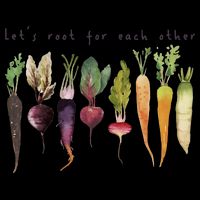 Retro Let's Root For Each Other Cute Veggie Funny Vegan Flatbill Hat
