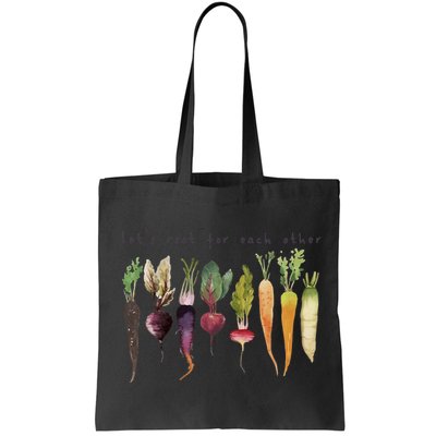 Retro Let's Root For Each Other Cute Veggie Funny Vegan Bag