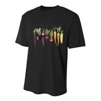 Retro Let's Root For Each Other Cute Veggie Funny Vegan Youth Performance Sprint T-Shirt