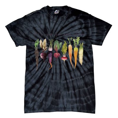 Retro Let's Root For Each Other Cute Veggie Funny Vegan Tie-Dye T-Shirt