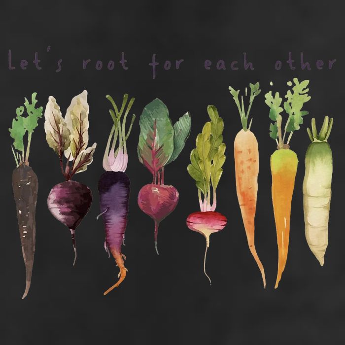 Retro Let's Root For Each Other Cute Veggie Funny Vegan Hat