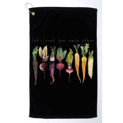 Retro Let's Root For Each Other Cute Veggie Funny Vegan Golf Towel