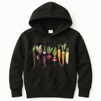 Retro Let's Root For Each Other Cute Veggie Funny Vegan Kids Hoodie