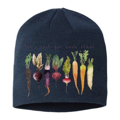 Retro Let's Root For Each Other Cute Veggie Funny Vegan Sustainable Beanie