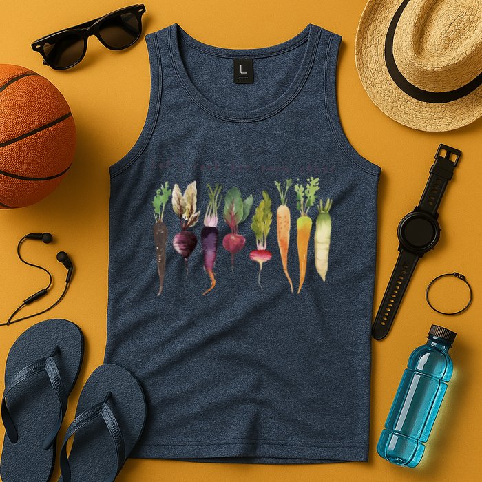 Retro Let's Root For Each Other Cute Veggie Funny Vegan Tank Top
