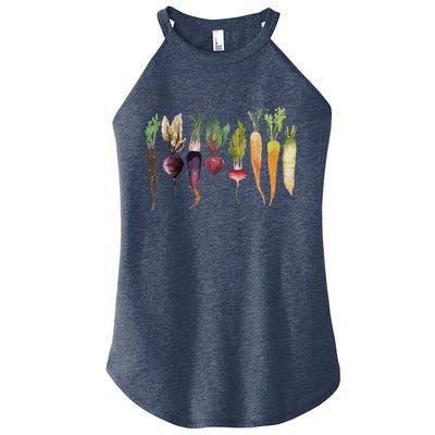 Retro Let's Root For Each Other Cute Veggie Funny Vegan Women's Perfect Tri Rocker Tank