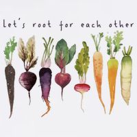 Retro Let's Root For Each Other Cute Veggie Funny Vegan Garment-Dyed Sweatshirt