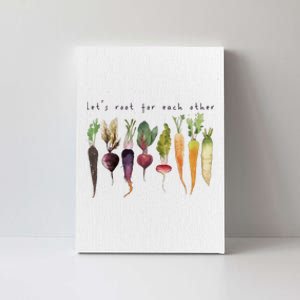 Retro Let's Root For Each Other Cute Veggie Funny Vegan Canvas