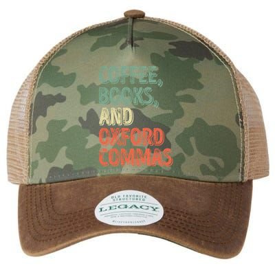 Reading Lover Reader Gift Coffee Books And Oxford Commas Cool Gift Legacy Tie Dye Trucker Hat