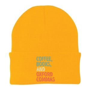 Reading Lover Reader Gift Coffee Books And Oxford Commas Cool Gift Knit Cap Winter Beanie