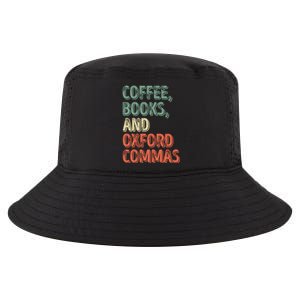 Reading Lover Reader Gift Coffee Books And Oxford Commas Cool Gift Cool Comfort Performance Bucket Hat