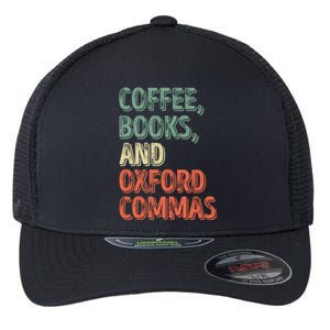 Reading Lover Reader Gift Coffee Books And Oxford Commas Cool Gift Flexfit Unipanel Trucker Cap