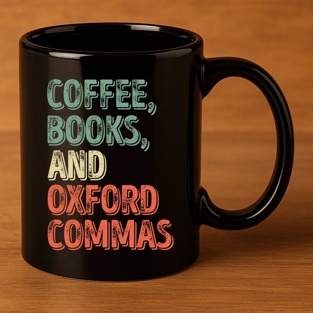 Reading Lover Reader Gift Coffee Books And Oxford Commas Cool Gift 11oz C Handle Ceramic Mug