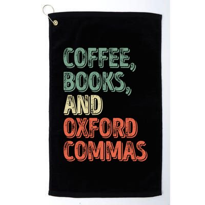 Reading Lover Reader Gift Coffee Books And Oxford Commas Cool Gift Golf Towel