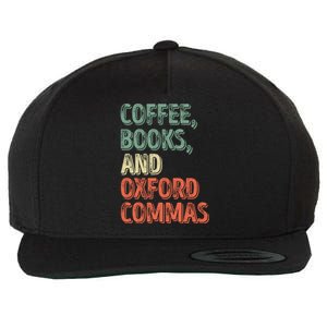 Reading Lover Reader Gift Coffee Books And Oxford Commas Cool Gift Wool Snapback Cap