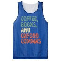 Reading Lover Reader Gift Coffee Books And Oxford Commas Cool Gift Mesh Reversible Basketball Jersey Tank