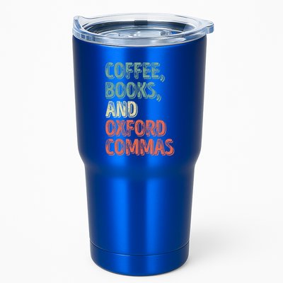Reading Lover Reader Gift Coffee Books And Oxford Commas Cool Gift Tumbler