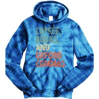 Reading Lover Reader Gift Coffee Books And Oxford Commas Cool Gift Tie Dye Hoodie