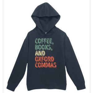 Reading Lover Reader Gift Coffee Books And Oxford Commas Cool Gift Urban Pullover Hoodie