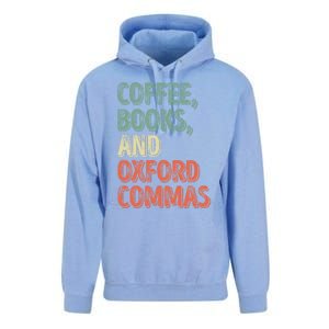 Reading Lover Reader Gift Coffee Books And Oxford Commas Cool Gift Unisex Surf Hoodie