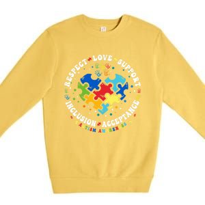 Respect Love Support Autism Awareness Month Gift Premium Crewneck Sweatshirt