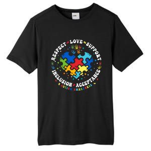 Respect Love Support Autism Awareness Month Gift Tall Fusion ChromaSoft Performance T-Shirt