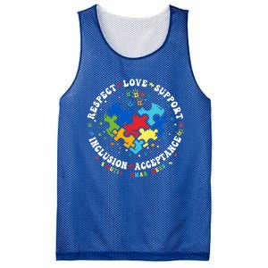 Respect Love Support Autism Awareness Month Gift Mesh Reversible Basketball Jersey Tank