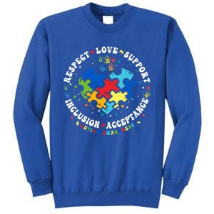 Respect Love Support Autism Awareness Month Gift Tall Sweatshirt