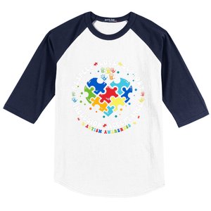 Respect Love Support Autism Awareness Month Gift Baseball Sleeve Shirt