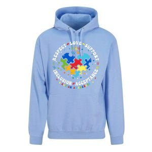 Respect Love Support Autism Awareness Month Gift Unisex Surf Hoodie