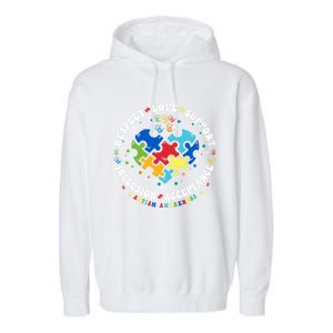 Respect Love Support Autism Awareness Month Gift Garment-Dyed Fleece Hoodie