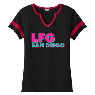 Retro LFG San Diego Logo Ladies Halftime Notch Neck Tee