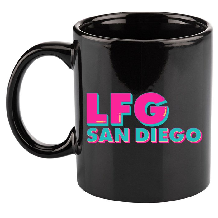 Retro LFG San Diego Logo 11oz C Handle Ceramic Mug