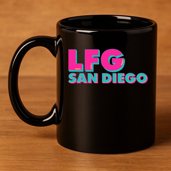 Retro LFG San Diego Logo 11oz C Handle Ceramic Mug