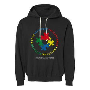 Respect Love Support Autism Awareness Month Wo  Garment-Dyed Fleece Hoodie