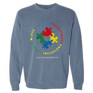 Respect Love Support Autism Awareness Month Wo  Garment-Dyed Sweatshirt