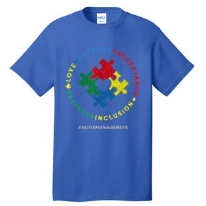 Respect Love Support Autism Awareness Month Wo  Tall T-Shirt