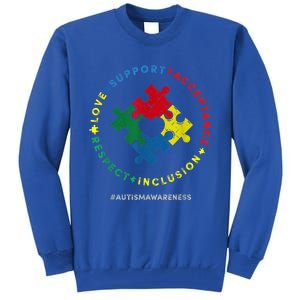 Respect Love Support Autism Awareness Month Wo  Tall Sweatshirt