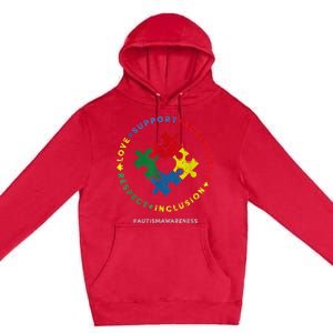 Respect Love Support Autism Awareness Month Wo  Premium Pullover Hoodie